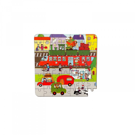Puzzle magnetic tip carte 3 in 1 pe niveluri 133 piese vehicule [1]