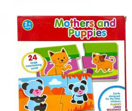 Jocuri Educative - Puzzle Mama si puiul - Mothers and Puppies