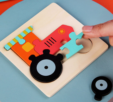 Jocuri Educative - Puzzle mic din lemn 3D