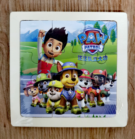 Jocuri Educative - Puzzle mic din lemn cu 9 piese Patrula Catelusilor 2