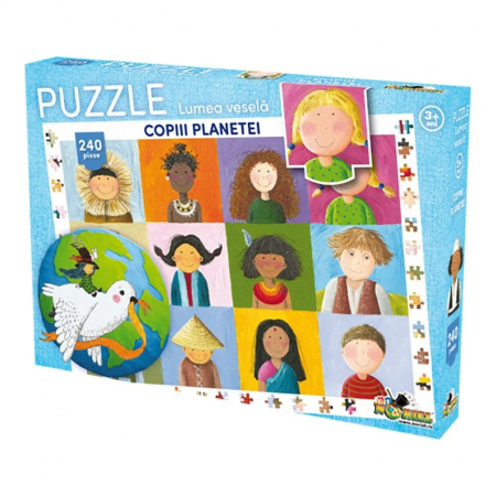 Jocuri Educative - Puzzle Noriel Lumea Vesela - Copiii planetei (240 Piese)