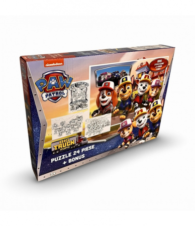 Jocuri Educative - Puzzle Patrula Catelusilor 24 piese + bonus Big Truck Pups