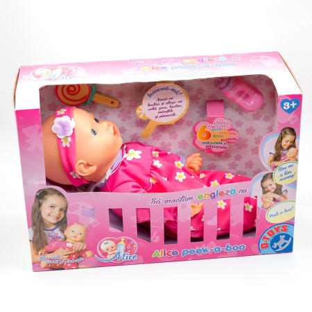 Jucării interactive - Sa invatam engleza cu papusa Alice Peek-a-boo