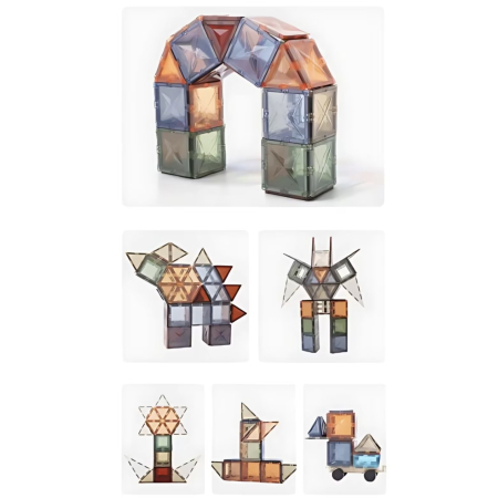 Set 20 de piese de construit magnetice din plastic transparent Onshine [3]