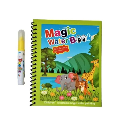 Set 3 carti de colorat cu apa Magic Water Book animale, animale marine si printese [6]