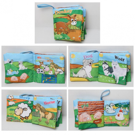 Set 3 cărticele textile pentru bebeluşi - ANIMALE [3]