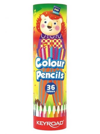 Obiecte de scris și desenat - Set 36 de creioane colorate in cutie tip tub Keyroad