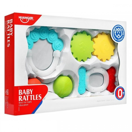 Jucării bebe - Set 4 jucarii gingivale zornaitoare Huanger