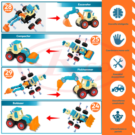 Set 4 masinute de asamblat cu suruburi utilaje agricole [1]