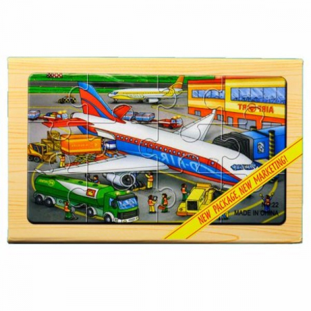 Jocuri Educative - Set 4 puzzle din lemn Vehicule