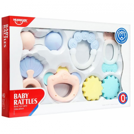 Jucării bebe - Set 6 jucarii gingivale zornaitoare Huanger