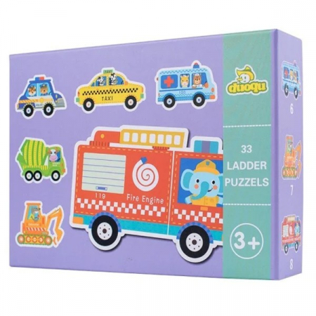 Puzzle - Set 6 puzzle din carton cu piese mari 33 de piese