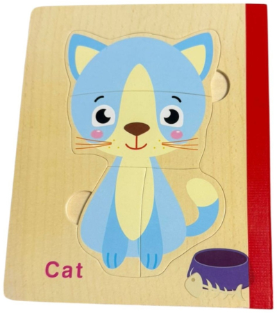 Set 6 puzzle din lemn de tip carte cu 4-6 piese mari Ferma [1]