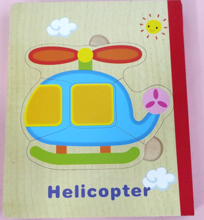 Set 6 puzzle din lemn de tip carte cu 4-6 piese mari Vehicule [1]