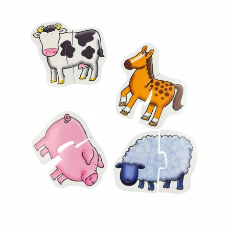 Set 6 puzzle piese mari ANIMALE DE LA FERMA- Farm animal 6 in a box [1]