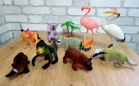 Jucării de rol - Set 9 figurine animale si pasari exotice