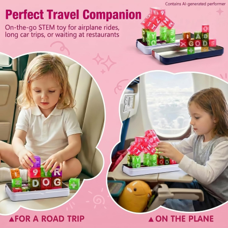 Set blocuri magnetice varianta MINI Travel litere, numere si operatii aritmetice de piese [6]