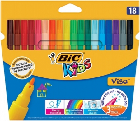 RECHIZITE - Set carioci lavabile Visa BIC Kids 18 culori