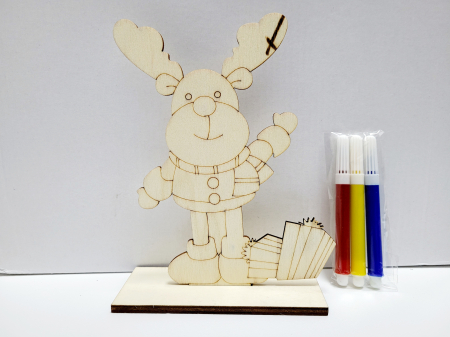 DECORATIUNI - Set creativ din lemn cu tematică de Craciun renisor