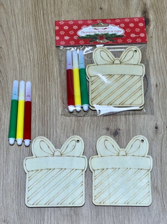 Jucării creative - Set creativ din lemn cu tematică de iarna cadou