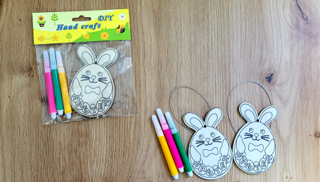Jucării creative - Set creativ din lemn cu tematică Pascală - Iepuras Easter