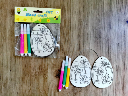Jucării creative - Set creativ din lemn cu tematică Pascală - Ou cu modele 3