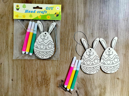 Jucării creative - Set creativ din lemn cu tematică Pascală - Oul fericit 2