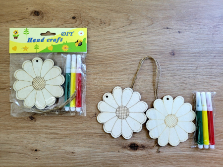DECORATIUNI - Set creativ din lemn floare