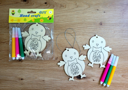 DECORATIUNI - Set creativ din lemn Puisor