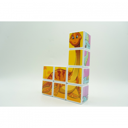 Set de 8 cuburi magnetice tip puzzle dinozauri [6]