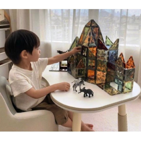 Set de construit cu piese magnetice Onshine Magnetic Tiles 100 de piese [2]