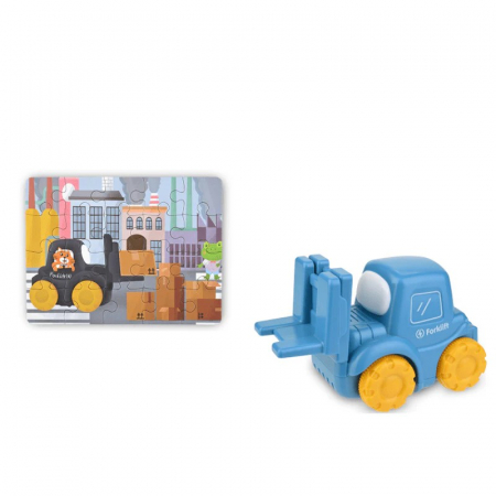 Jucării de rol - Set miniorasel Camion plus puzzle 20 de piese