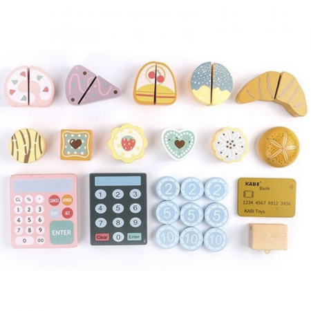 Set minipatiserie de jucărie din lemn tip puzzle KABI [2]