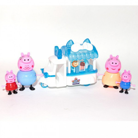 Jucării personaje din desene animate - Set Peppa Pig Masina de inghetata