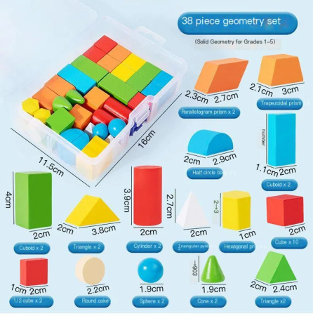 Set piese din lemn 38 de corpuri geometrice [1]