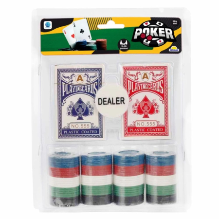 Jocuri de Societate - Set Poker, Smile Games, 100 jetoane si 2 pachete de carti