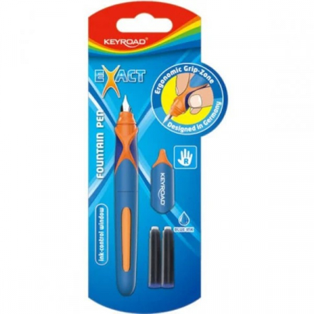 Obiecte de scris și desenat - Stilou cu penita Fountain Pen Exact Keyroad albastru+portocaliu