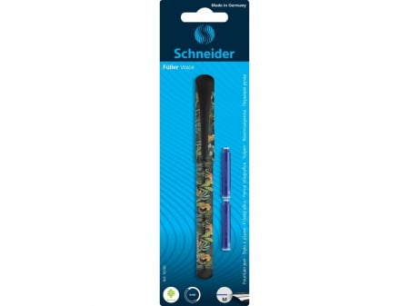 Obiecte de scris și desenat - Stilou cu penita si 2 rezerve cerneala Schneider Voice negru