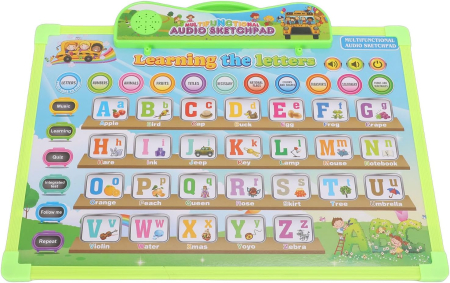 Jucării copii 4-5 ani - Tableta educativa cu fete interschimbabile 11 tematici in limba engleza