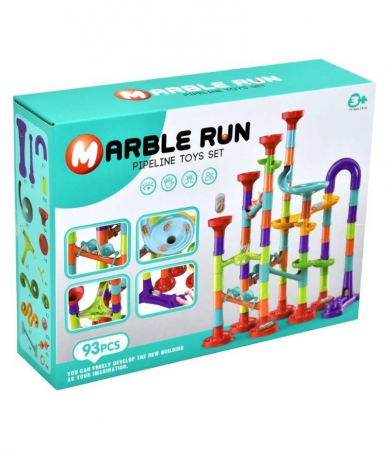 Jucării de îndemânare - Traseu cu bile din sticla Marble Run 93 de piese