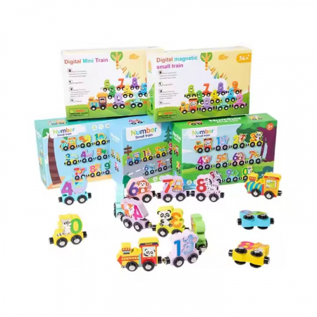 Trenulet din lemn cu prinderi magnetice 11 piese [1]