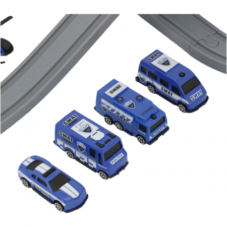 Trenulet electric cu sine si accesorii 66 de piese politie DIY Track police train [3]
