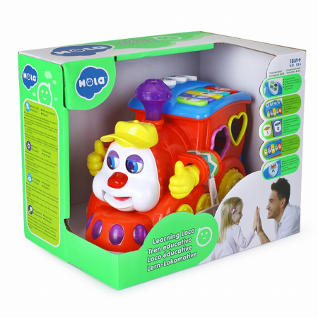 Jucării interactive - Trenuletul educativ cu sunete, lumini si sortator de forme HOLA