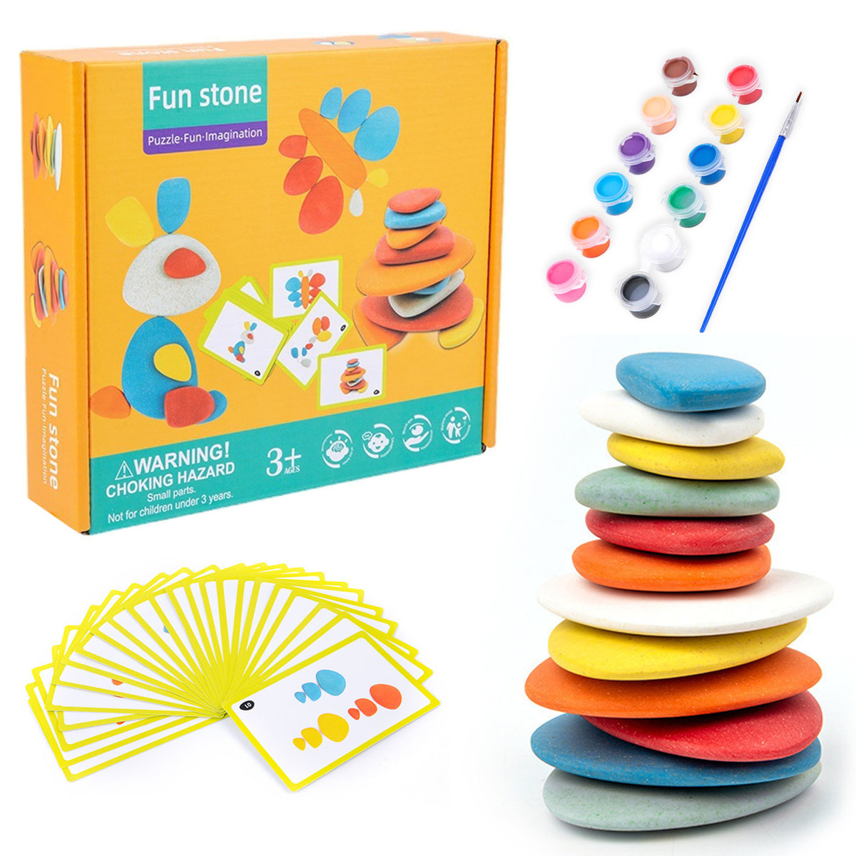 Joc de creativitate si indemanare cu pietre Fun Stone