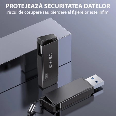 USAMS - Rotable USB 3.0 High Speed Flash Disk 128G - Iron Gray