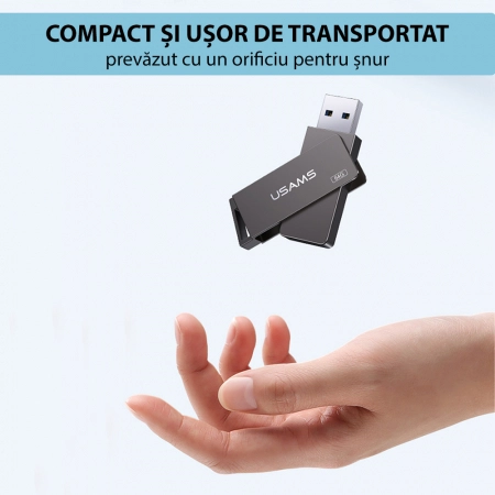 USAMS - Rotable USB 3.0 High Speed Flash Disk 16G - Iron Gray