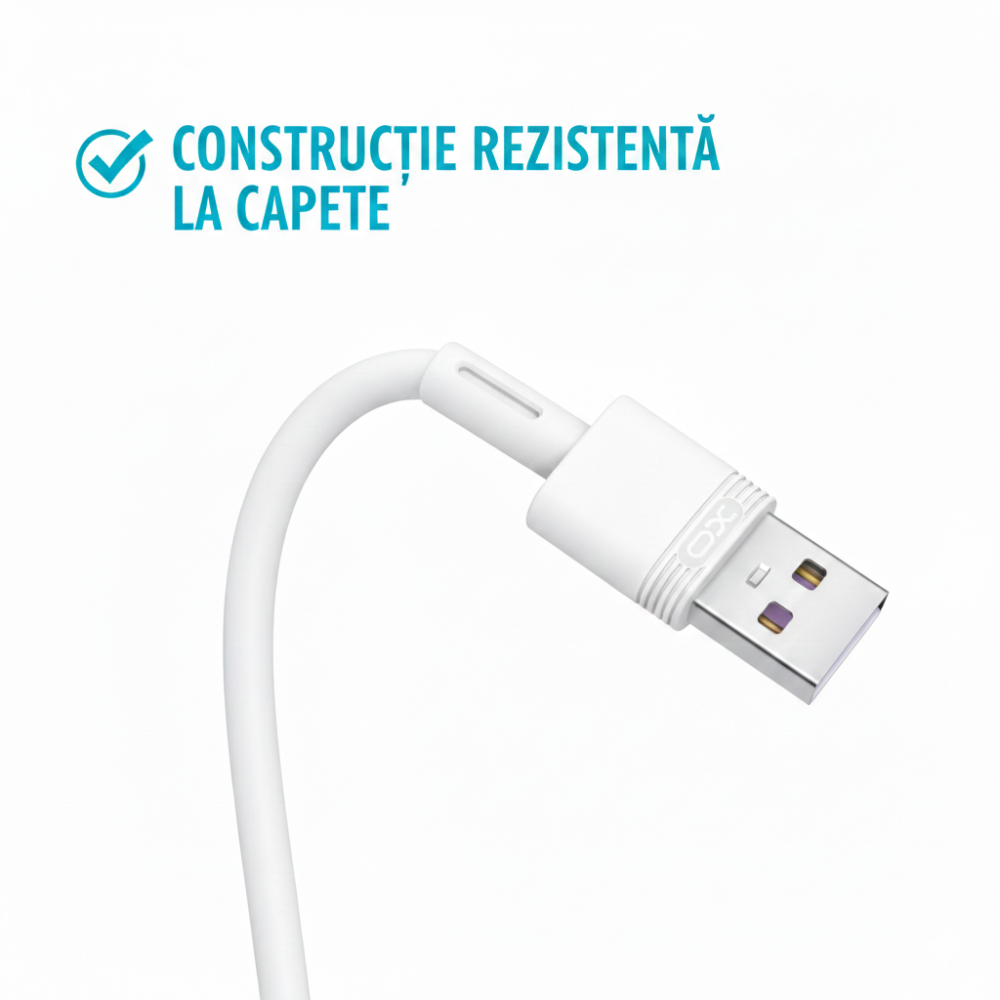 Cablu XO NB166 MicroUSB-USB Alb (5A) [3]