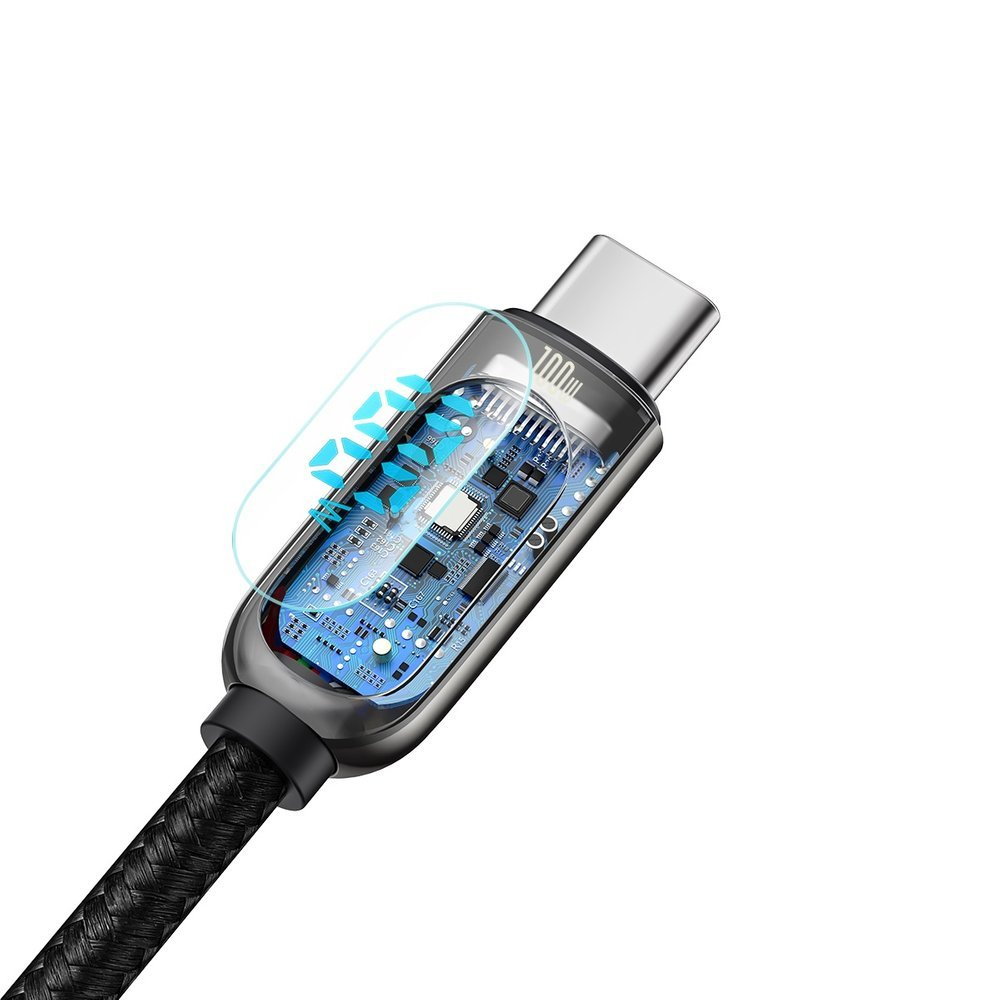 Cablu de Date Type-C la Type-C 100W, Fast Charging, 2m Baseus Display (CATSK-C01) Negru [2]