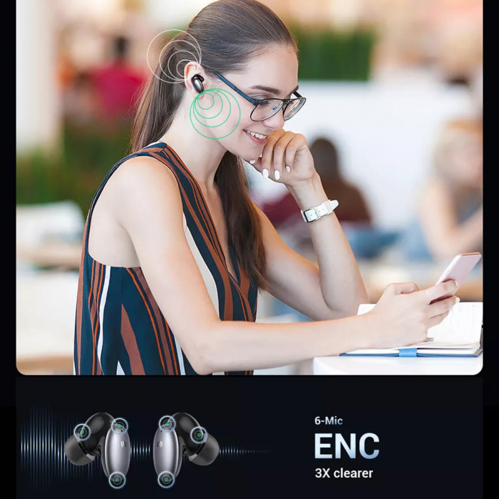 Casti Bluetooth ANC Wireless Ugreen HiTune X6 (90242) Gray [5]