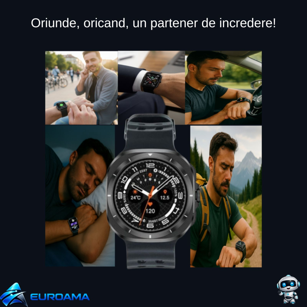 Ceas Smart AMOLED 1.43”  functii inteligente Smartwatch XO Ultra Negru [3]